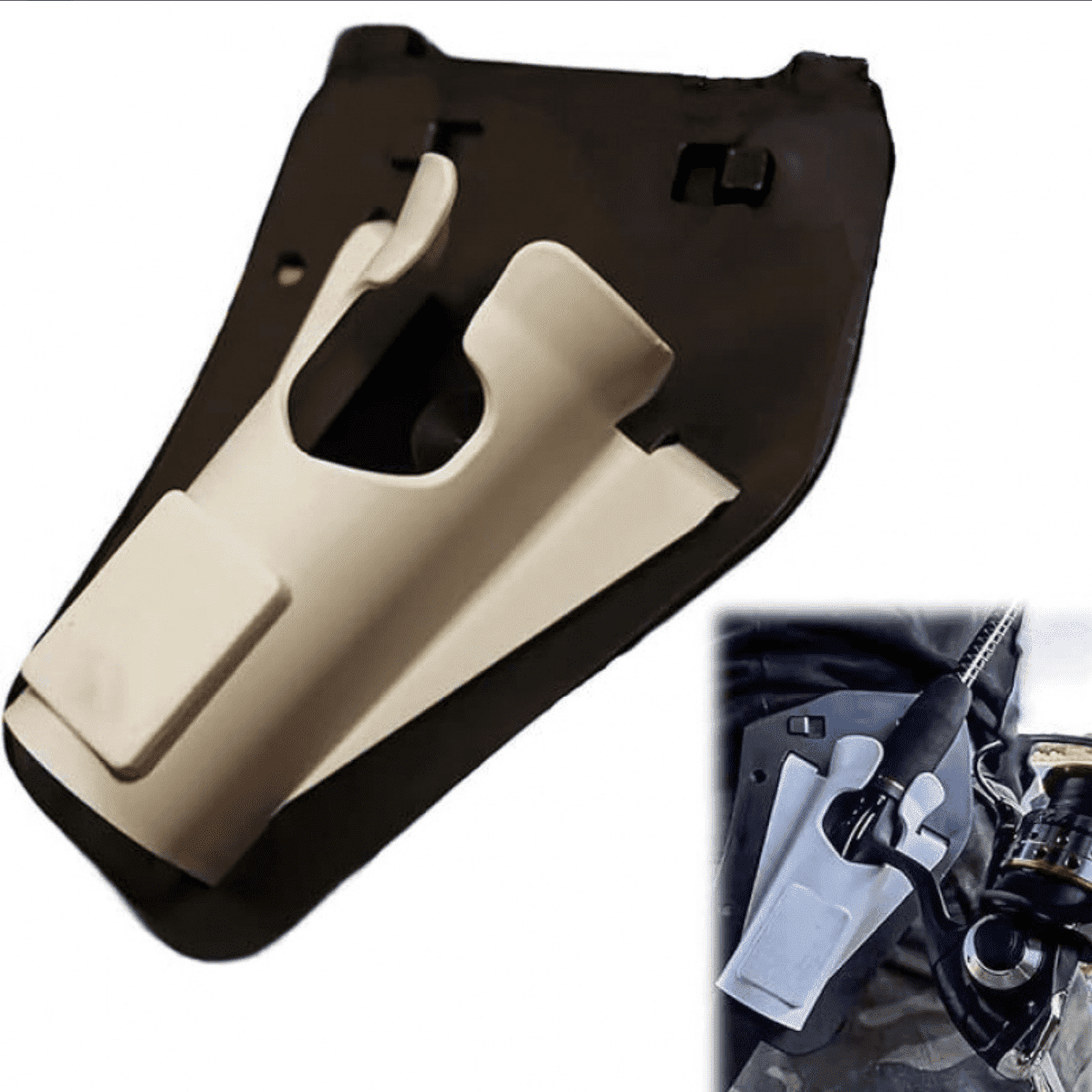 Holster Hips Pour Canne à Pêche - Porte-Canne Mains Libres - Plastique - Noir/Blanc/Café