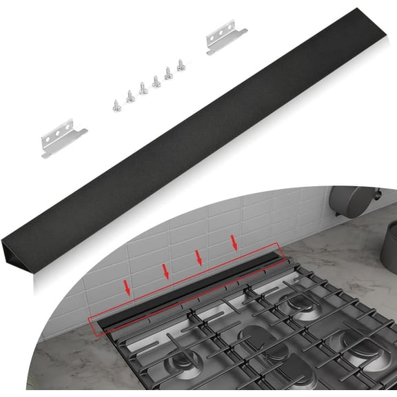 Slide-in Range Rear Filler Kit Black, Universal Triangular Fill Strip, Trim Kit Between Stove and Wall for Whirlpool & Brand, Gap Cover, 30" Long