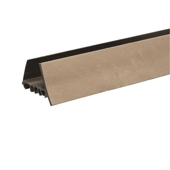Slide on Door Sweep with Foam Draft Stop -- Easy Installation -- Slide Right On - for 1" - 1 3/4" Doors 36" Long (Brown)
