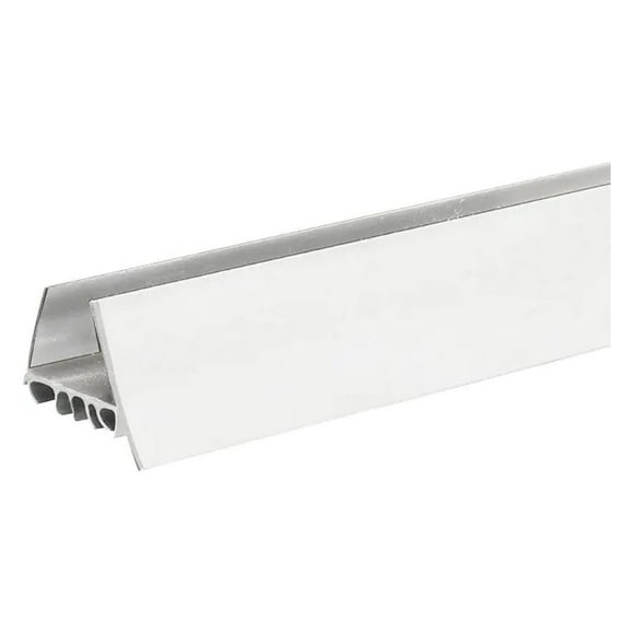 Slide on Door Sweep with Foam Draft Stop - Easy Installation - Slide Right On - for 1" - 1 3/4" Doors 36" Long (White)