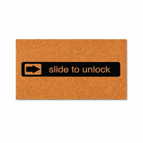 Slide to Unlock Doormat, Funny Welcome Mat, Front Door Entry Rug, Housewarming Gift, New Home Present 5201 (36x72 inches) 5201