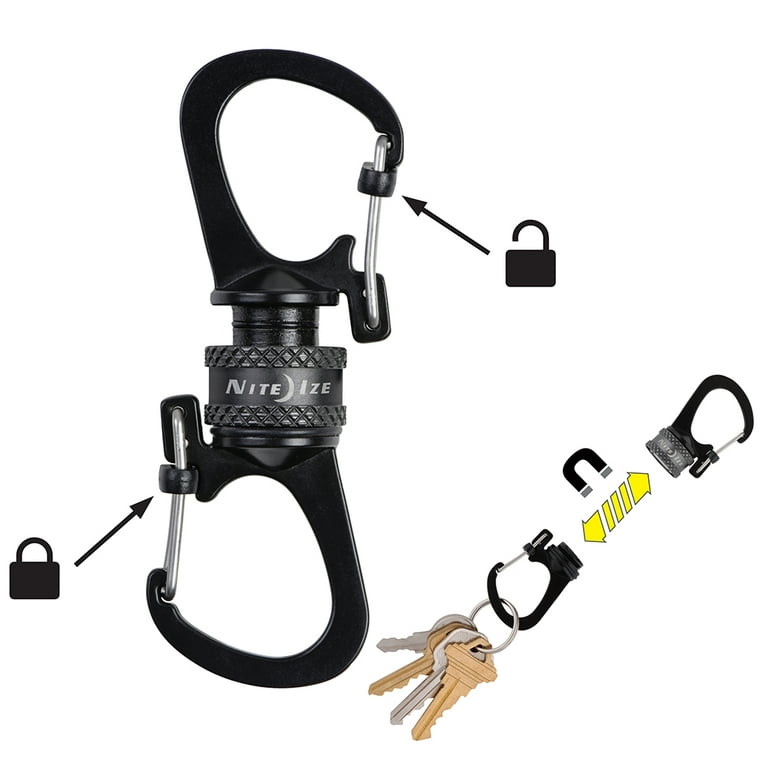 Slidelock 360 Degree Magnetic Locking Dual Carabiner, Personnel & Security, Household