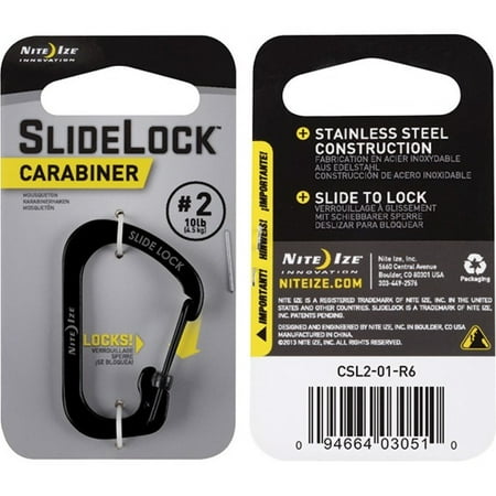 Nite Ize SlideLock Stainless Steel Carabiner #2 - Black