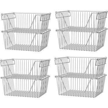 3 Pack Extra Large Wire Baskets - Metal Storage Organizers For Kitchen & Pantry