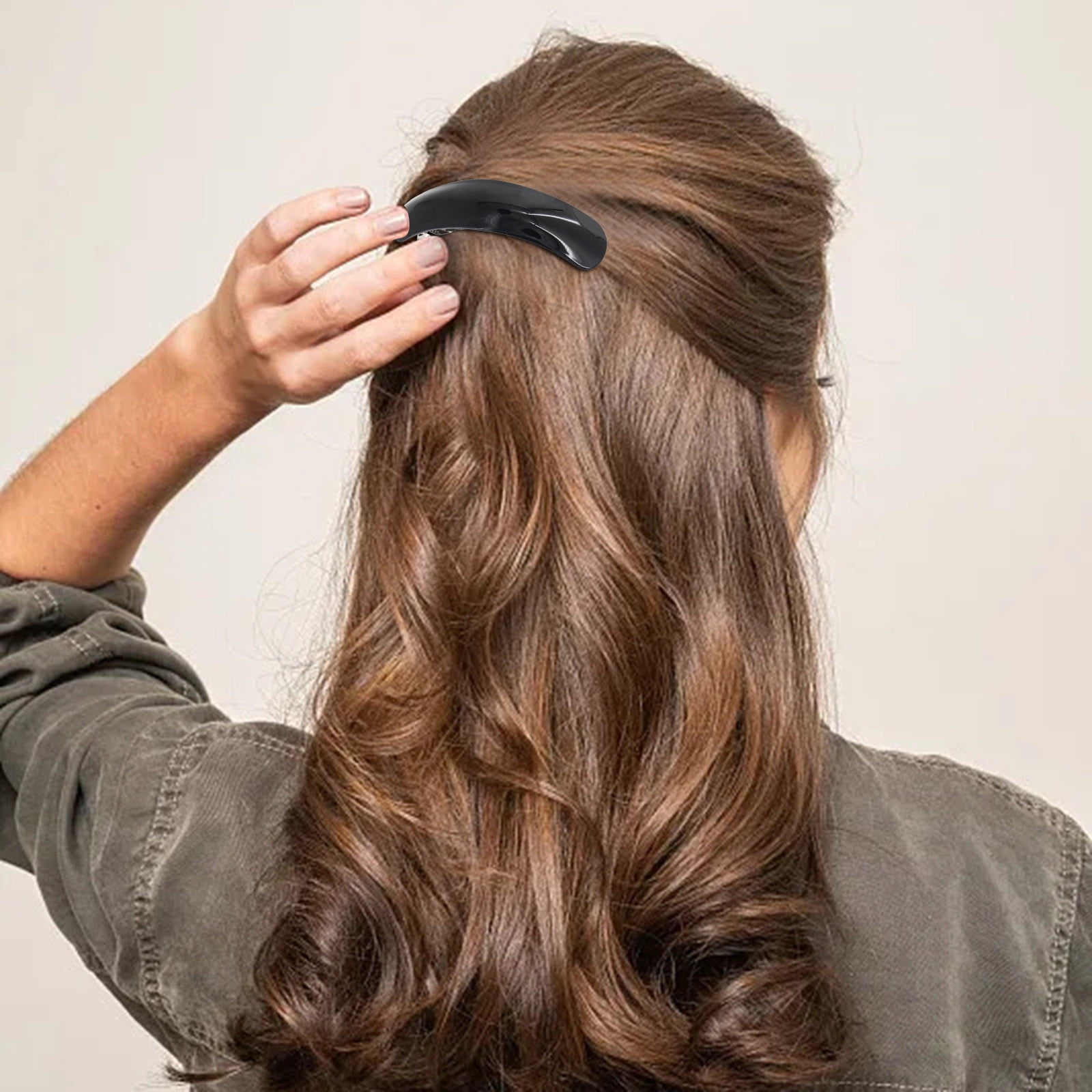 Slideproof and LockIn Place Hairpin Clip Banana Acrylic Spring Clip