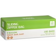 Slider Food Storage Bags, 2 Gallon, 100 Count, BPA-Free, Expandable, Leak Proof