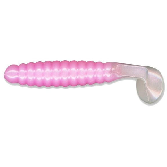 Slider Crappie Grubs 2' 20ct Pink/Pearl Tail