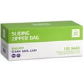 thumbnail image 1 of Slider Food Storage Bags, Gallon 100 Count, BPA-Free, Expandable Bottom, 1 of 6