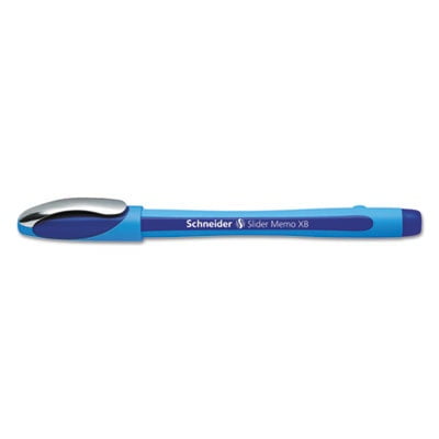 Slider Memo Xb Ballpoint Pen, Stick, Extra-Bold 1.4 Mm, Blue Ink, Blue/Light Blue Barrel, 10/Box