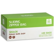 Slider Food Storage Bags, Snack, 100 Count, BPA-Free, Expandable Bottom