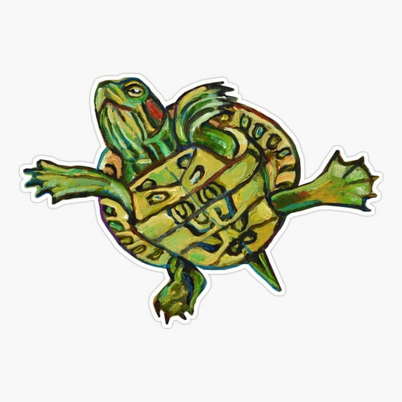 Slider Turtle Pattern Nature Sticker