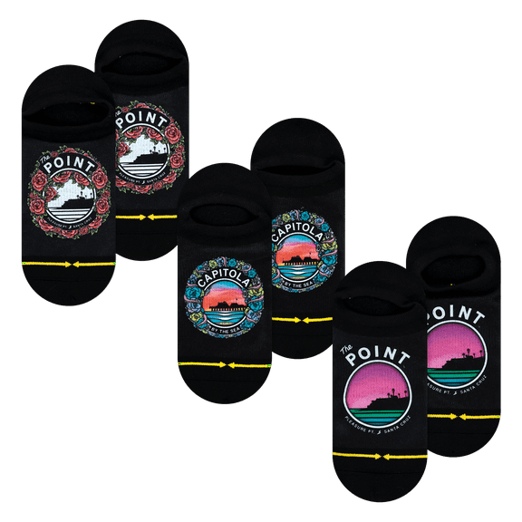 Slidertown Floral No Show Socks 3-Pack