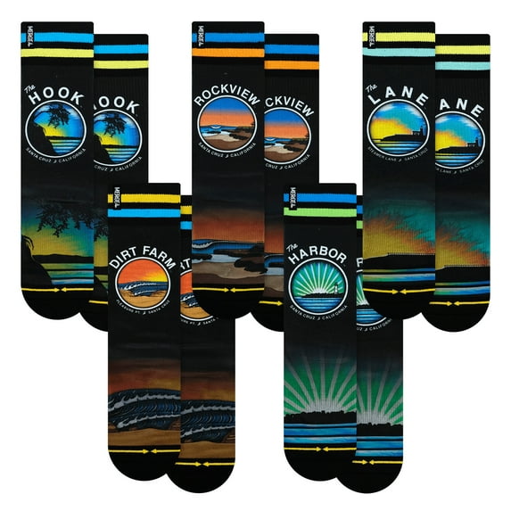 Slidertown Santa Cruz Crew Sock 5-Pack