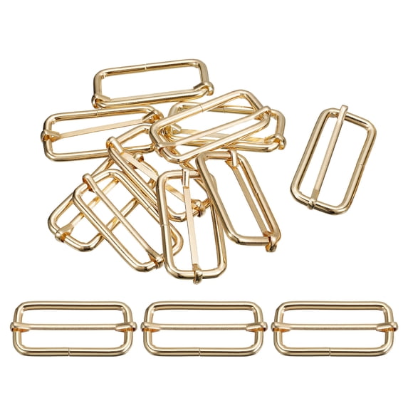 Slides Buckles, 30 Pack 50x20x4.8mm Metal Roller Pin Buckles, Gold Tone