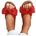 thumbnail image 1 of Slides Dress Sandals for Women 2025 Bow Knot Beach Summer Casual Cork Sole Slip on Flats Dressy Sandals, 1 of 6
