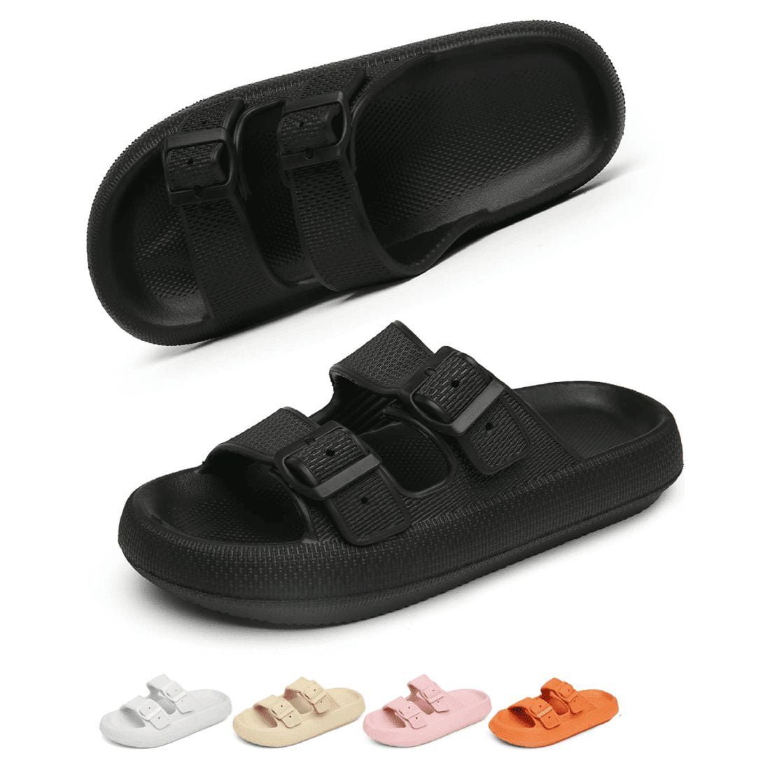Black Massage Insole Cloud Slides / Slippers, Men’s & Women’s Sizes Available Amazon.com | Kiemorgy Cloud Slides for Women Men, Unisex  main image 3