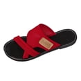 thumbnail image 1 of Slides for Women Flat Scandals Womens Dress Sandals Size 6 Womens Studded Sandals Size 12 Clog 8 Borne Ladies Summer Casual Beach Flat Bottom Set Foot Large Red 8.5, 1 of 8