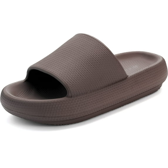 Slides for Women and Men Summer Foam Pillow Home Indoor Pool House Garden Slippers Sandals Size 9 for Ladies Female Comfy Cushioned Thick Sole 40-41 Grey