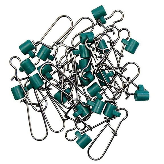 Slides for Braided Line, Fishing s with Stainless Steel lock Snaps Kit Green (30pcs)