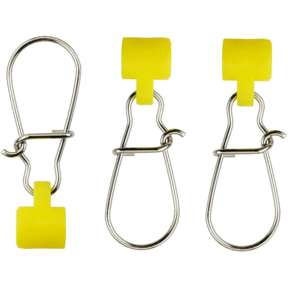 Slides for Braided Line, Fishing s with Stainless Steel lock Snaps Kit Yellow (20pcs)