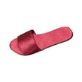 thumbnail image 1 of Slides for Women Dressy Flat Sandals Comfortable Slip On Slide Sandals Satin Summer Shoes, 1 of 4