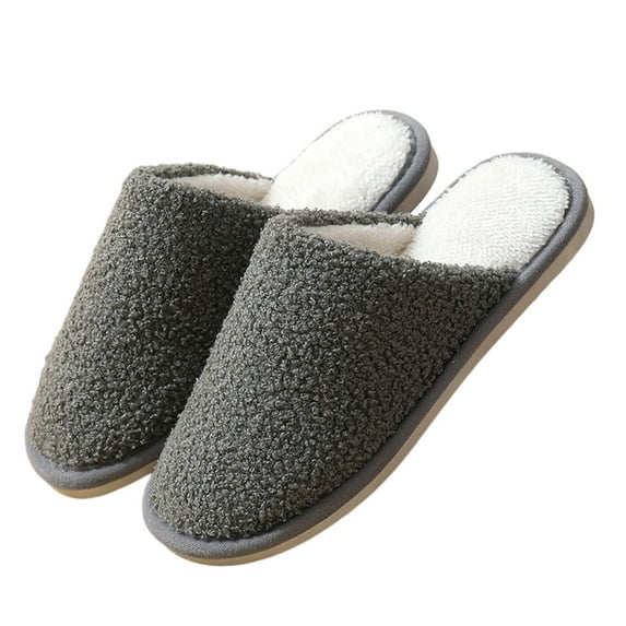 Slides for Women Fall Slippers for Women Ladies Fashion Winter Warm Solid Color Headed Flat Bottom Slippers
