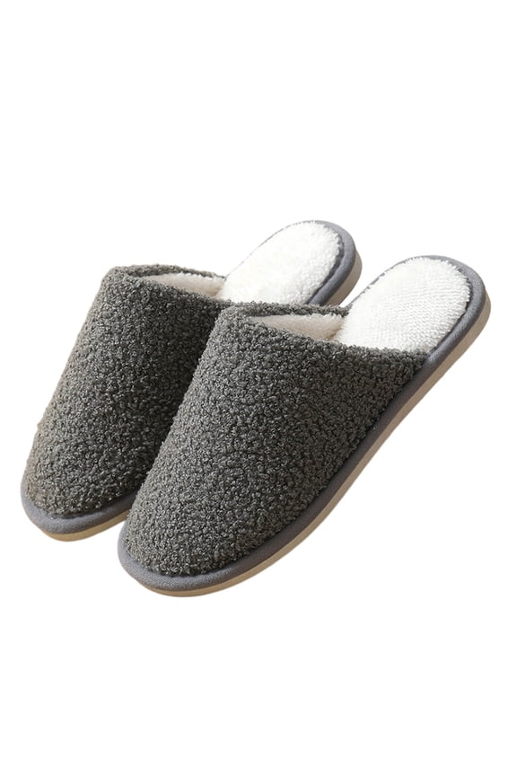 Slides for Women Fall Slippers for Women Ladies Fashion Winter Warm Solid Color Headed Flat Bottom Slippers