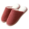 thumbnail image 1 of Slides for Women Fall Slippers for Women Ladies Fashion Winter Warm Solid Color Headed Flat Bottom Slippers, 1 of 9