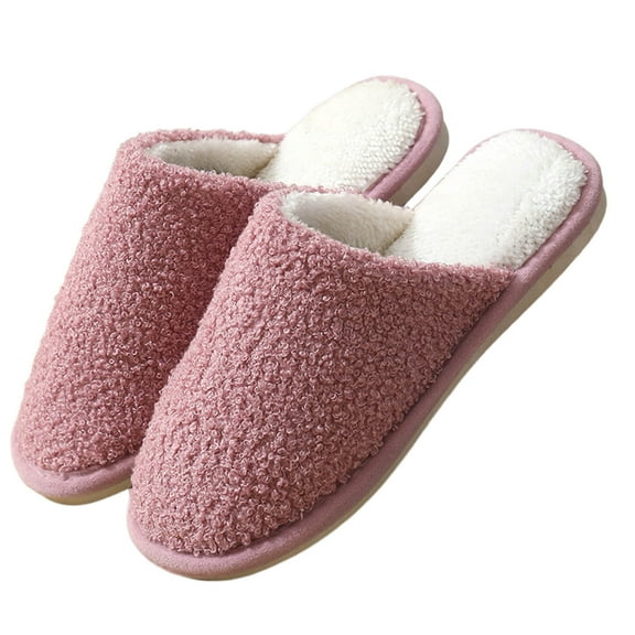 Slides for Women Fall Slippers for Women Ladies Fashion Winter Warm Solid Color Headed Flat Bottom Slippers
