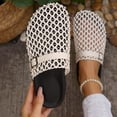 thumbnail image 1 of Slides for Women Summer Women's Slide Sandals Versatile Plus-Size Closed-Toe Buckle Strap Thick-Soled Breathable Beach Shoes Slippers, White-37, 1 of 9