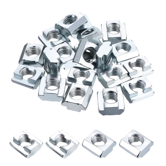 20 Pcs Sliding T Nuts - [M10-1.5] 4545 Series Hammer Nuts Zinc Plated Carbon Steel for Aluminum Extrusion Profile, Blue White