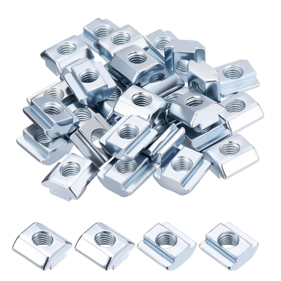 30 Pcs Sliding T Nuts - [M8-1.25] 4545 Series Hammer Nuts Zinc Plated Carbon Steel for Aluminum Extrusion Profile, Blue White