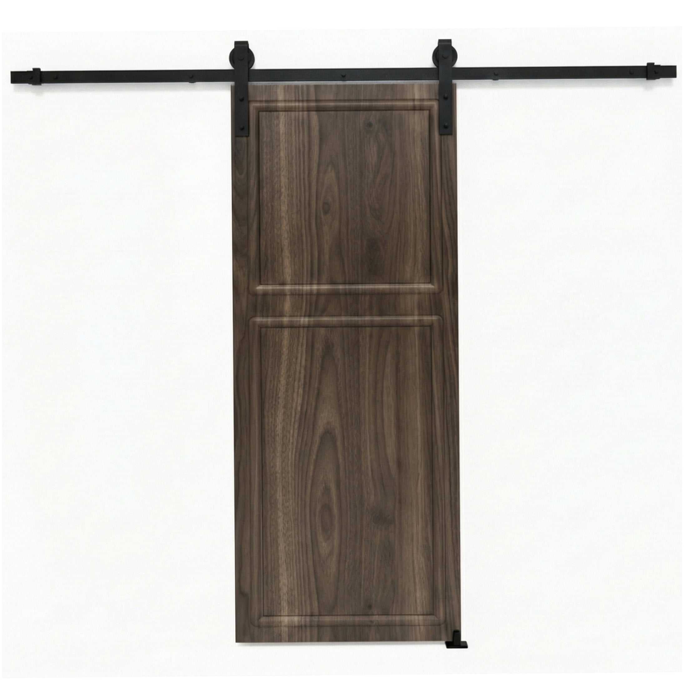 Slider Sign Panel Sliding Barn Door 26 in. x 84 in. 3/4 in. Thick Antique Brown Finished ...