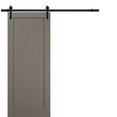 thumbnail image 1 of Sliding Barn Door 30 x 84 with Hardware | Quadro 4111 Grey Ash | Top Mount 6.6FT Rail Hangers Sturdy Set | Wooden Solid Panel Interior Doors, 1 of 6