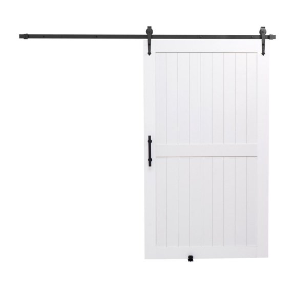 Sliding Barn Door 36x84 Inch, MDF Panel with Kit, Waterproof PVC Surface, Interior Door for Bathroom, Living Room, Closet - Easy Install, Smooth Sliding