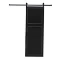 Mdf Surface Texture Sliding Barn Door 80 in. X 29 in. 2 Panel MDF Black Walnut Finish ...