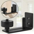 thumbnail image 2 of 2 Pack Sliding Barn Door Bottom Guides - Adjustable Floor Rollers With Flush Design, Black Steel 2 of 5