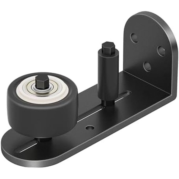 Sliding Barn Door Floor Guide, Quiet Bearing, Barn Door Adjustable Rubber Rollers, Barn Door Floor Track, Flush Bottom, Round Edge Design, 4.49" L*1.57" W*1.97" H