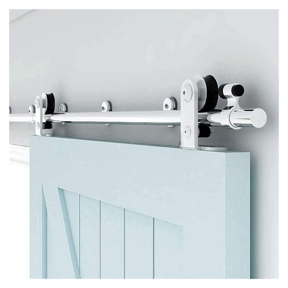 Sliding Barn Door For Single Door Hardware Clsoet Track Kit, Stainless Steel T Shape Hanger Kit, 4-16 FT Smoothly & Silently ,Easy to Install