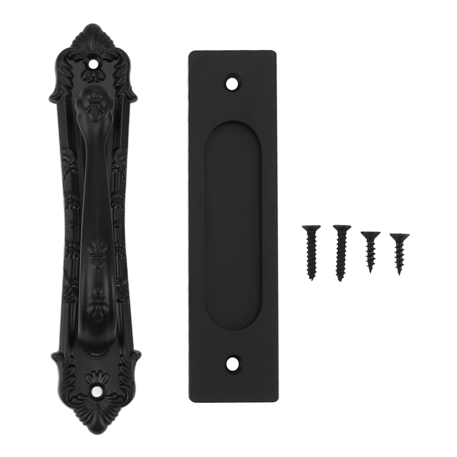 Sliding Barn Door Handle Aluminum Alloy Black Punch Free Double Sided