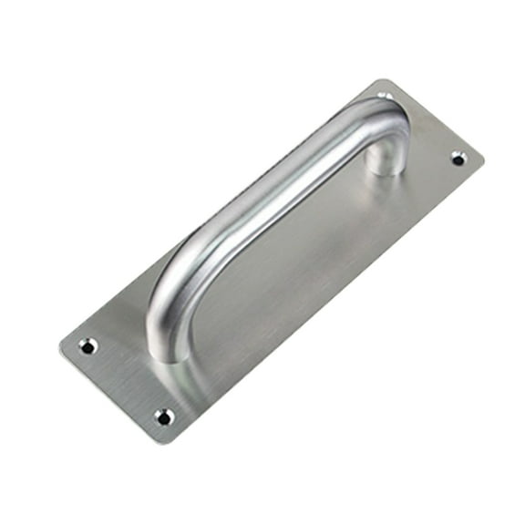 Sliding Barn Door Handle with Flush Pull Push Plate Silver Handle for Kitchen Bathroom Closet Furniture Composite Door