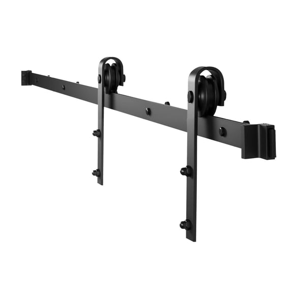 Sliding Barn Door Hardware Kit 5FT - Single Track Black - Heavy Duty Steel - Indoor/Outdoor - DIY Space Saver