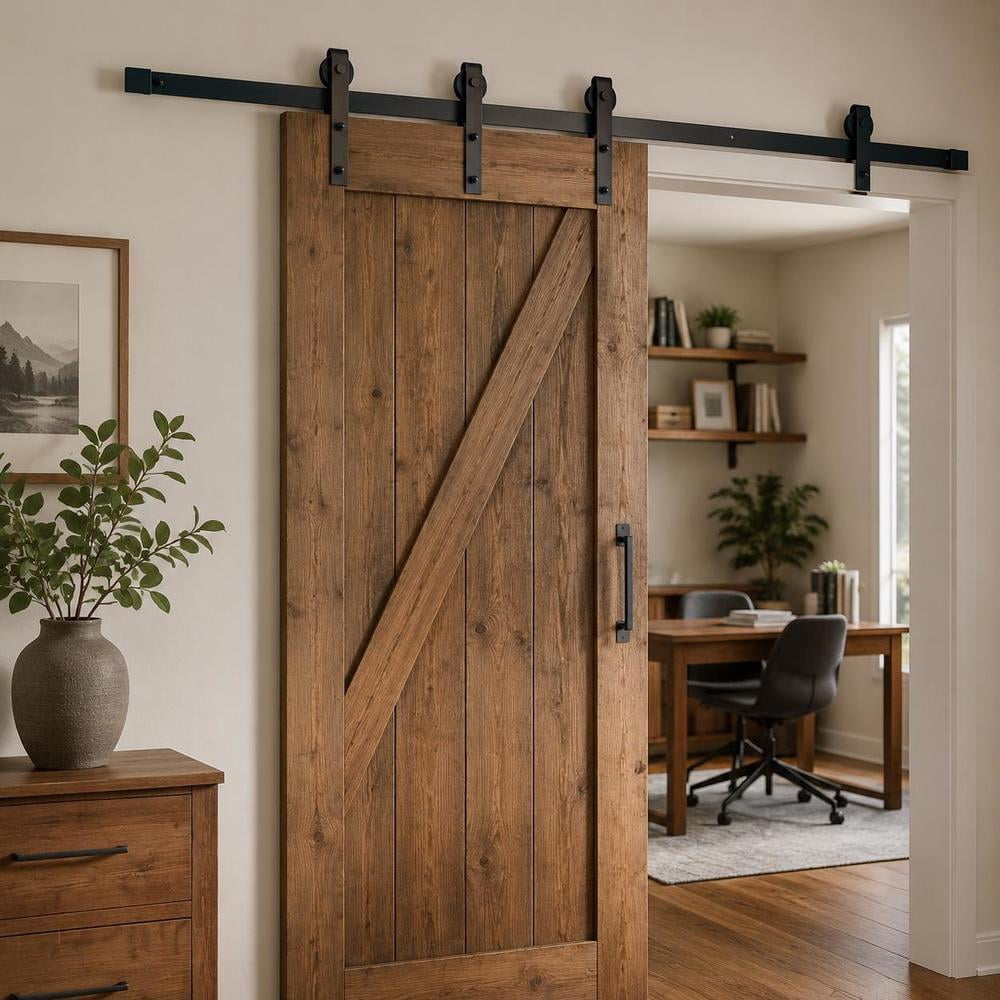 Sliding Barn Door Hardware Kit, 8 Ft Track, 330 Lbs Load Capacity, for ...