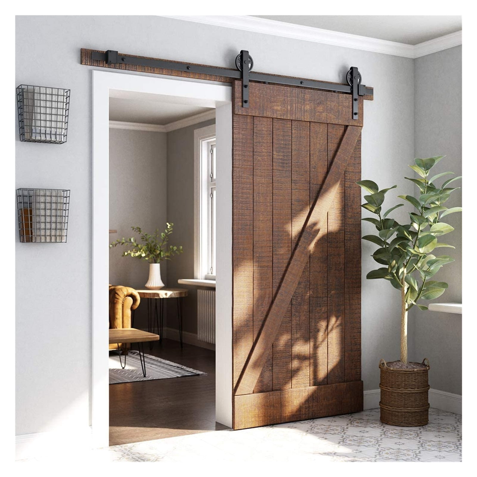 Sliding Barn Door Hardware kit Rail Industrial Barn Wood Door Interior
