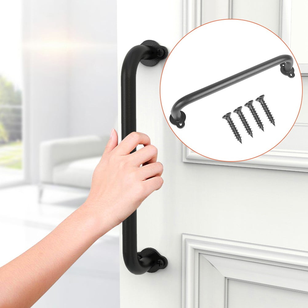 Sliding Barn Door Pull Flush Handle Gate Hardware Set Matte Black