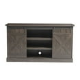 thumbnail image 1 of Sliding Barn Door TV Stand, Vintage Rustic TV Cabinet Stand Fit Up to 65-inch TVs, Storage Cabinets with 2 Gliding Doors & Adjustable Shelves, Home Living Room Furniture, 1 of 8