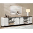 thumbnail image 1 of Sliding Barn Door TV Stand for 110 Inch TV, White Entertainment Center for 90-110 inch TV Console Table for Living Room Bedroom, 1 of 7