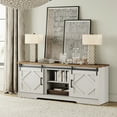 thumbnail image 1 of Sliding Barn Door TV Stand for up to 75 inch TVs White, 1 of 7