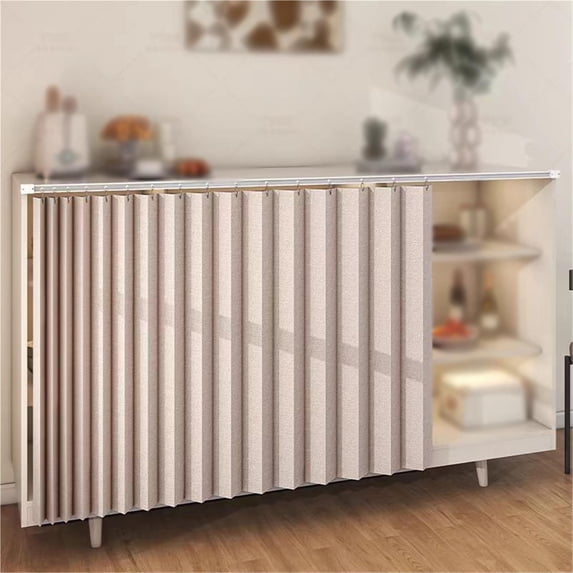 Medical Slider Racks Sliding Cabinet Curtain, Folding Kitchen Curtains, With Self-Adhesive ...