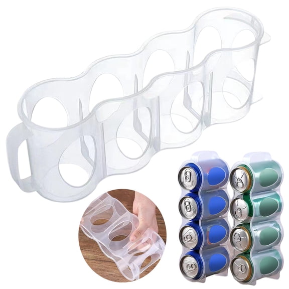 Sliding Can Organizer for Fridge – Fenull Portable Soda Can Organizer for Refrigerator Shelf, Beer Can Holder, Fridge Storage Sliding Rack, Clear Plastic